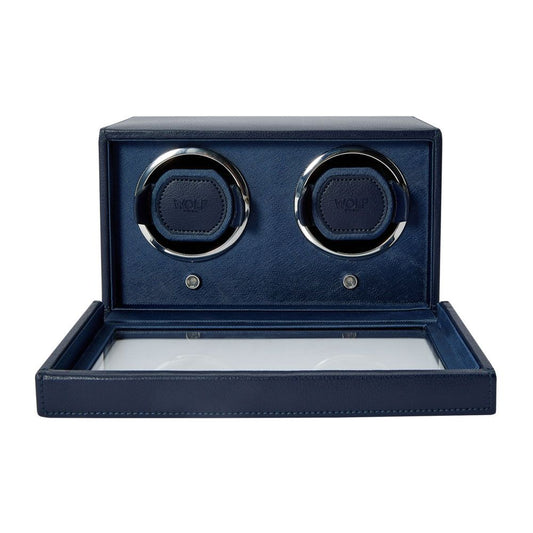 WOLF Cub Double Watch Winder With Cover Navy 461217