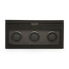 WOLF Axis Black Powder Coat Metal Plated Triple Watch Winder With Storage 469403