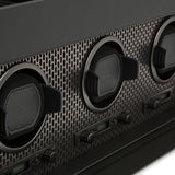WOLF Axis Black Powder Coat Metal Plated Triple Watch Winder With Storage 469403