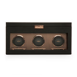 WOLF Axis Copper Metal Plated Triple Watch Winder With Storage 469416