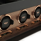 WOLF Axis Copper Metal Plated Triple Watch Winder With Storage 469416