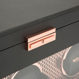 WOLF Axis Copper Metal Plated Triple Watch Winder With Storage 469416