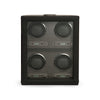 WOLF Axis Black Powder Coat Metal Plated 4 Piece Watch Winder 469503