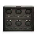 WOLF Axis Black Powder Coat Plated 6 Piece Watch Winder 469603