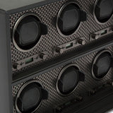 WOLF Axis Black Powder Coat Plated 6 Piece Watch Winder 469603