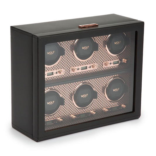 WOLF Axis Copper Metal Plated 6 Piece Watch Winder 469616