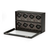 WOLF Axis Powder Coat Metal Plated 8 Piece Watch Winder 469703