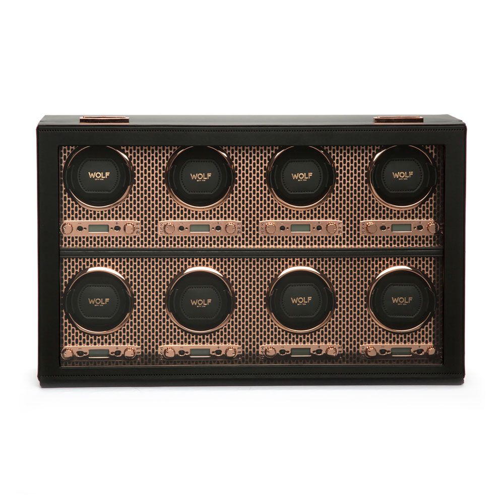 WOLF Axis Copper Metal Plated 8 Piece Watch Winder 469716