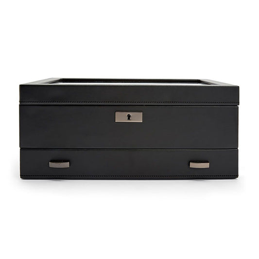 WOLF Axis 10 Piece Powder Coat Watch Box With Drawer 488203