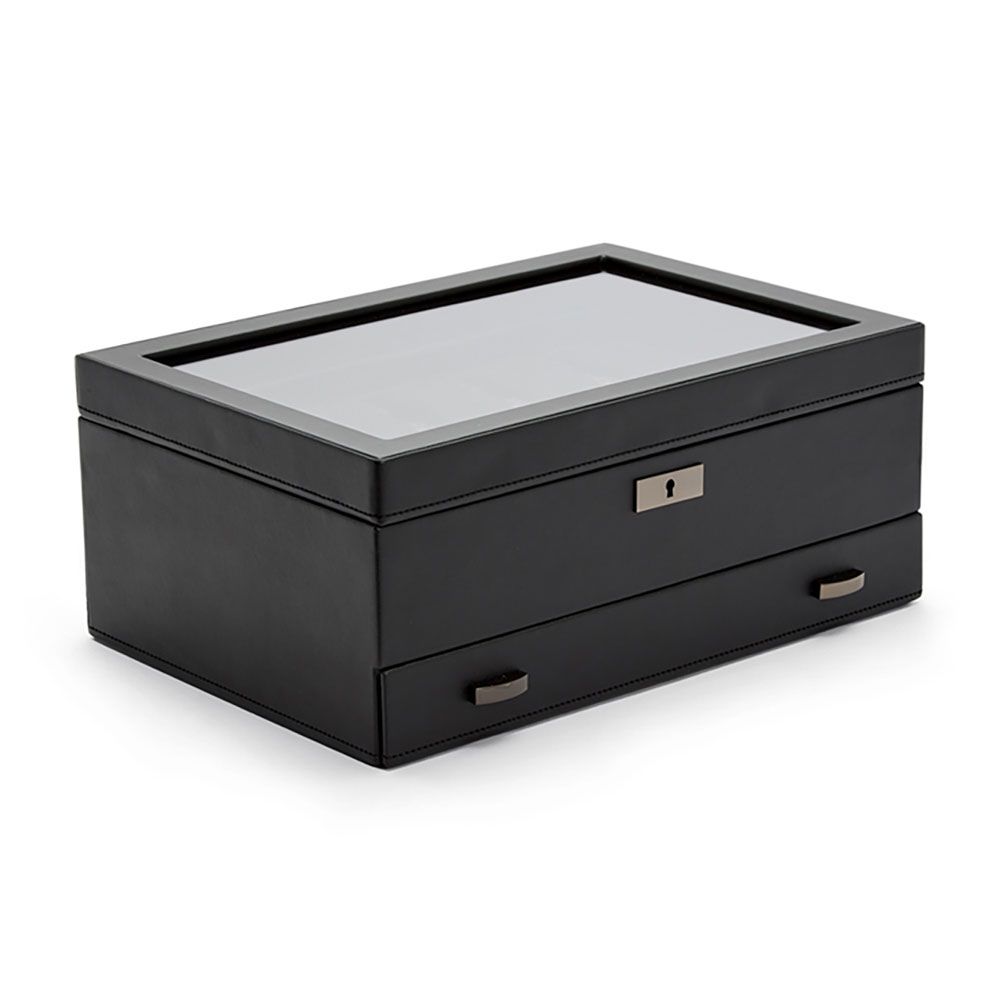 WOLF Axis 10 Piece Powder Coat Watch Box With Drawer 488203