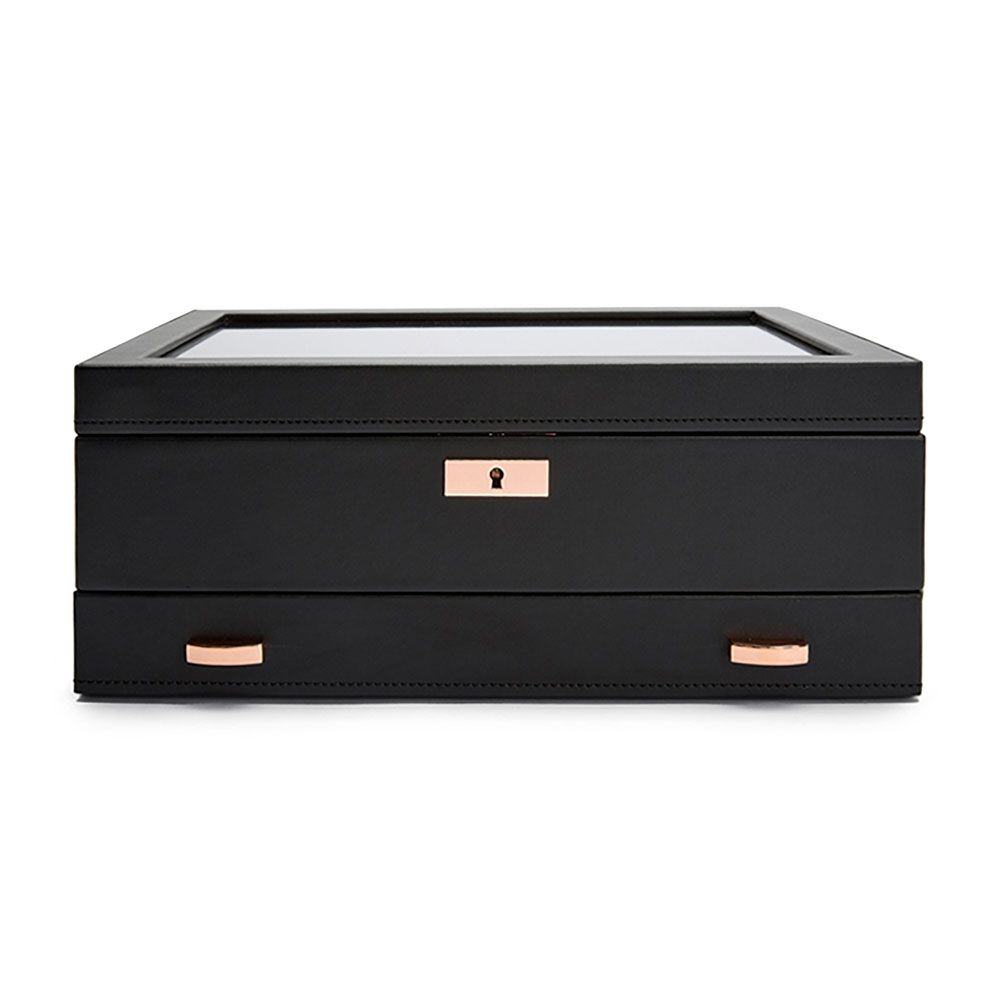 WOLF Axis 10 Piece Copper Watch Box With Drawer 488216