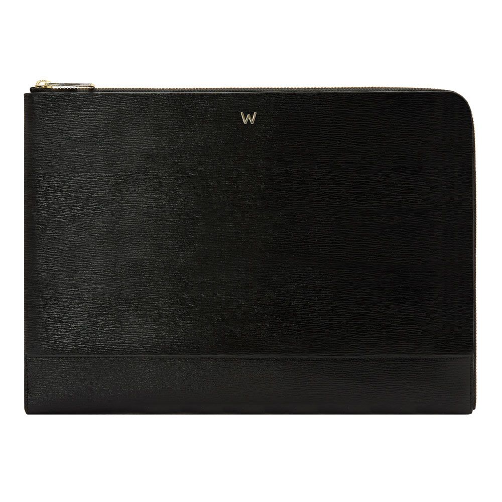 WOLF W Laptop Sleeve Black Leather 774602
