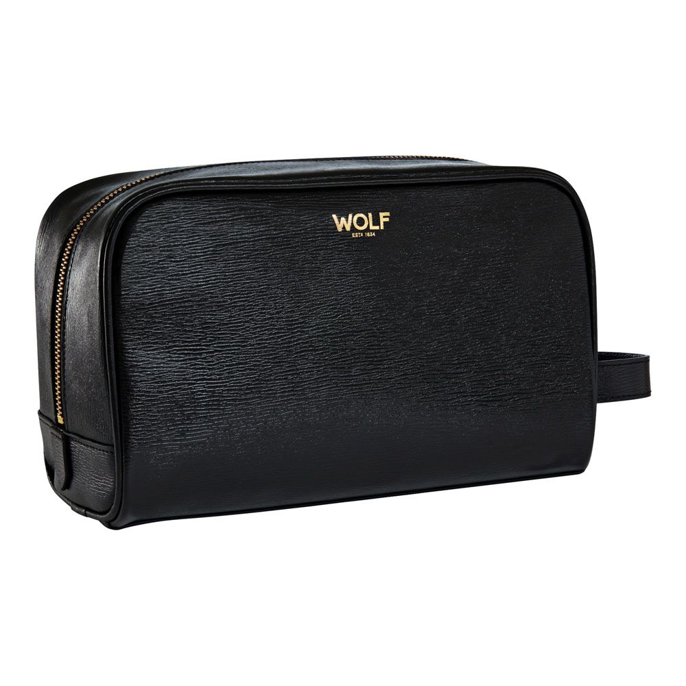 WOLF W Washbag Black Leather 774702