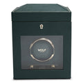 WOLF British Racing Green Single Watch Winder with Storage 792141