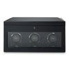 WOLF British Racing Black Triple Watch Winder with Storage 792302