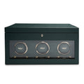 WOLF British Racing Green Triple Watch Winder with Storage 792341
