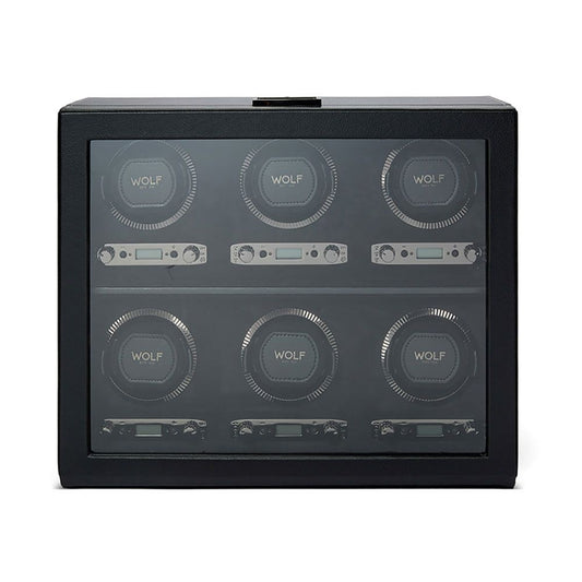 WOLF British Racing Black 6 Piece Watch Winder 792402