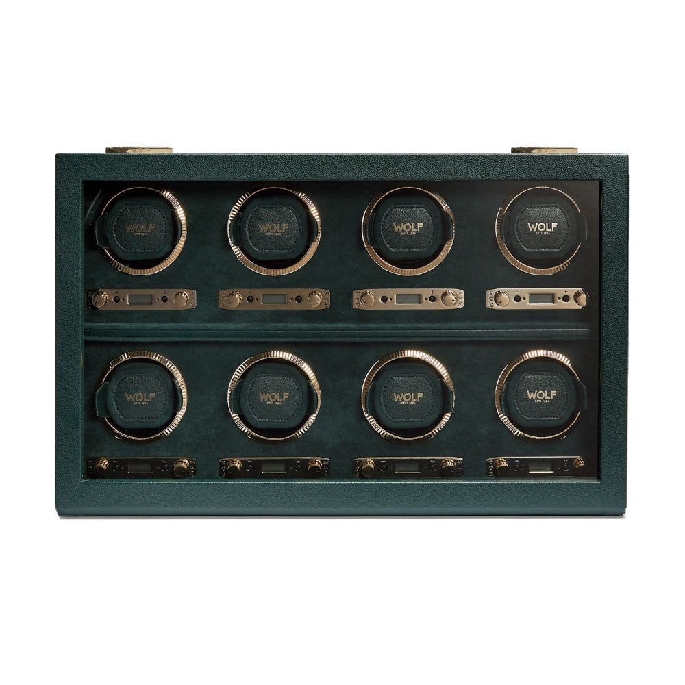 WOLF British Racing Green 8 Piece Watch Winder 792541