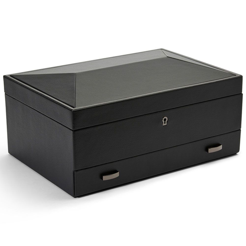 WOLF British Racing 10 Piece Watch Box With Storage Black 792802