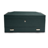 WOLF British Racing Green 10 Piece Watch Box With Storage 792841