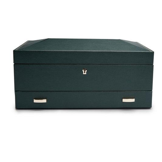 WOLF British Racing Green 10 Piece Watch Box With Storage 792841