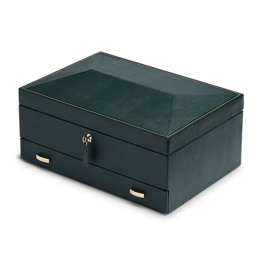 WOLF British Racing Green 10 Piece Watch Box With Storage 792841