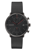 Junghans Max Bill Chronoscope Bauhaus 40mm Matt Black Dial Men's Watch 27/4409.02