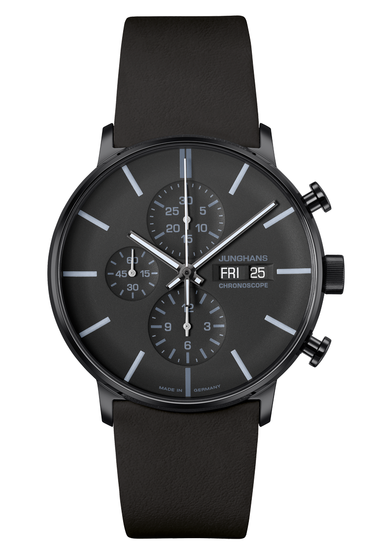Junghans FORM A Chronoscope English Date 42mm Black Dial Men's Watch 27/4371.03