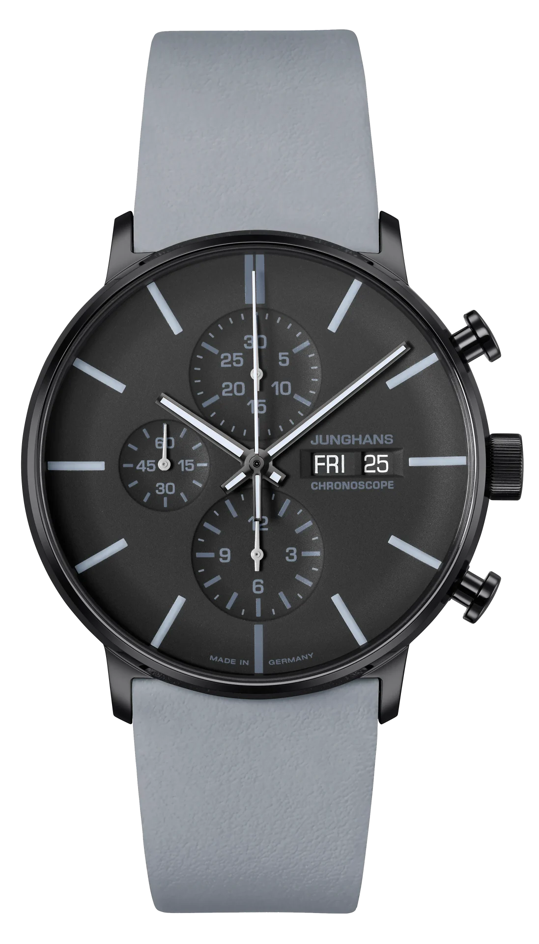 Junghans FORM A Chronoscope English Date 42mm Black Dial Men's Watch 27/4371.01