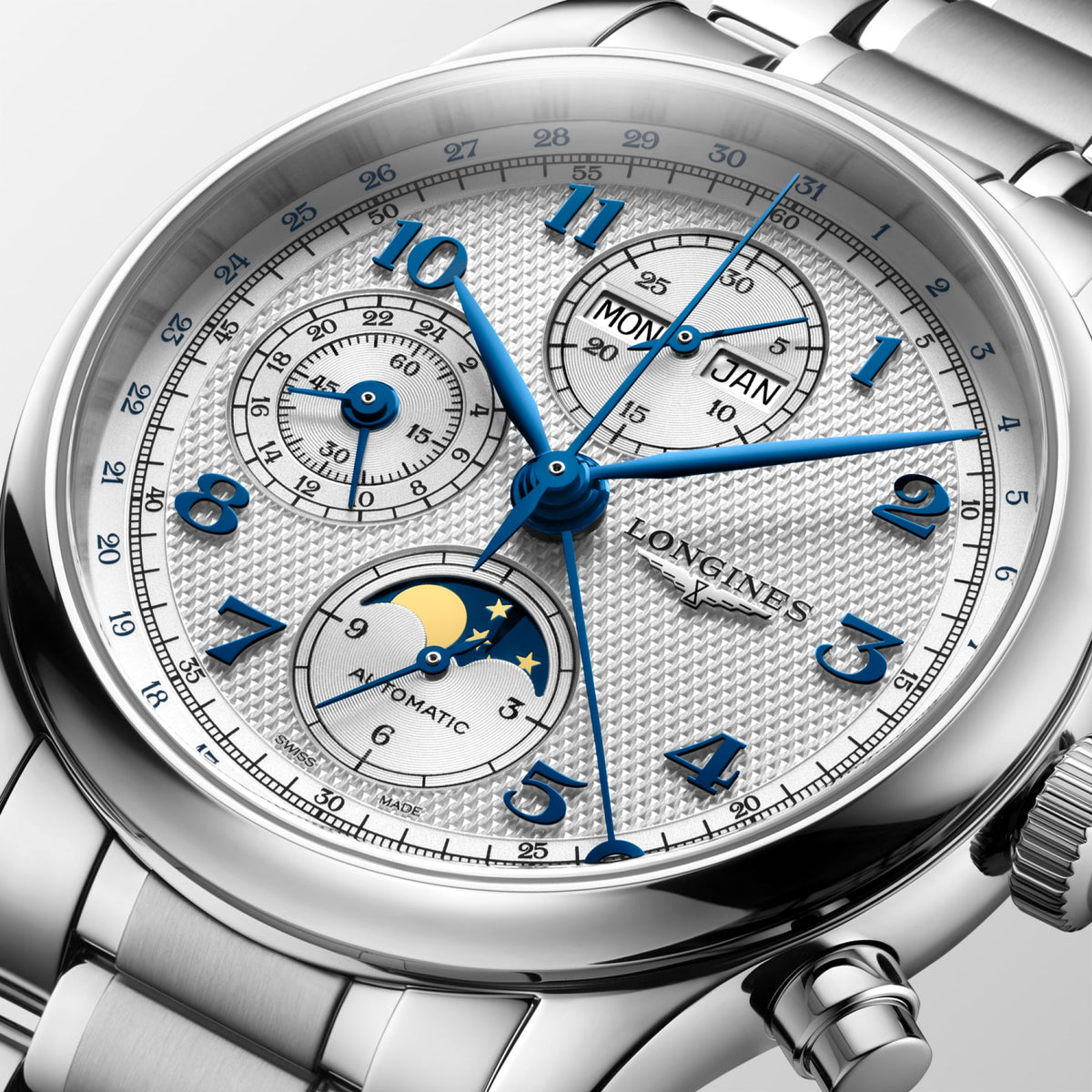 Longines Master Collection Chronograph Moonphase 41mm Silver Dial Men's Watch L29624736