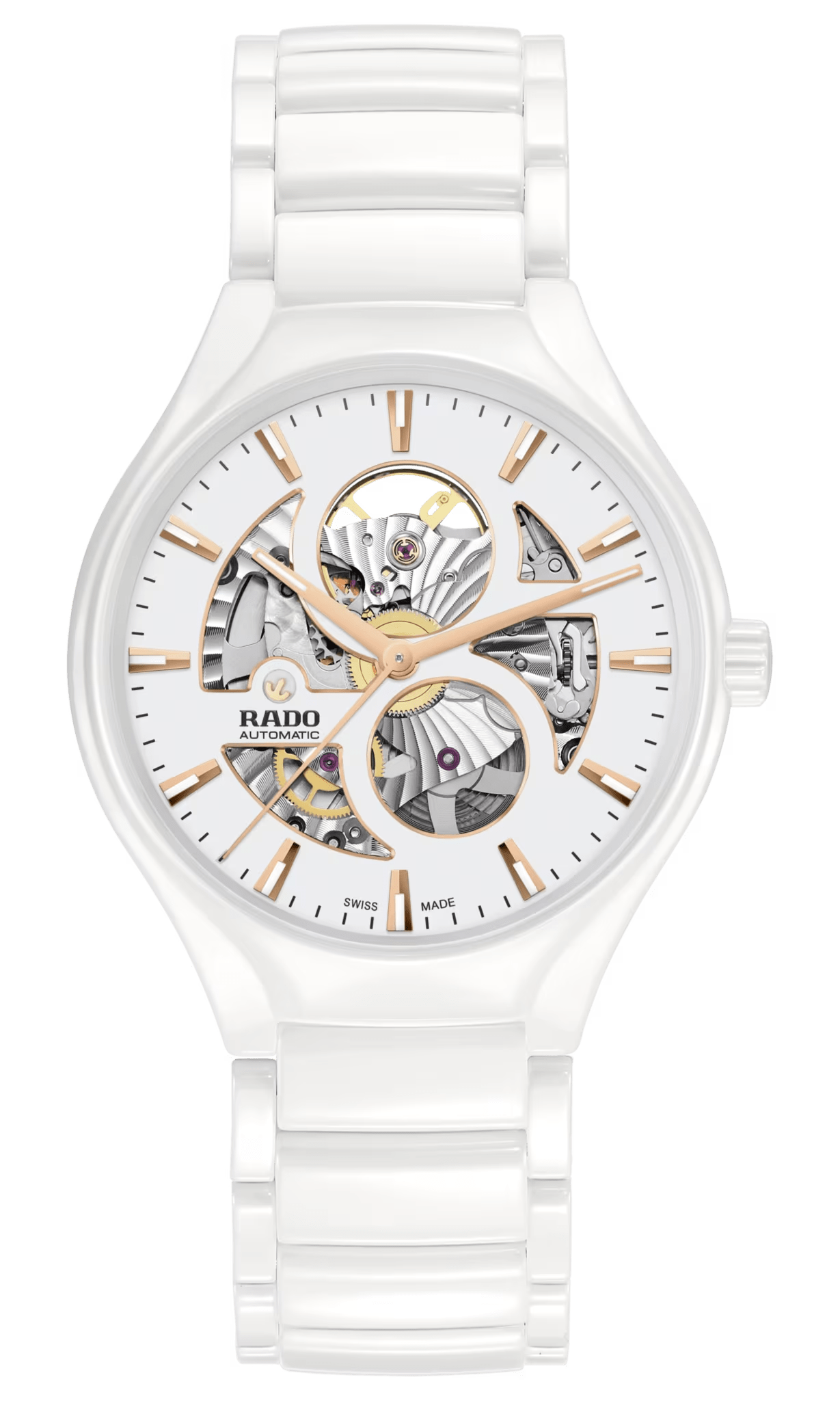 RADO True Round 40mm White Automatic Open Heart Men's Watch R27115012