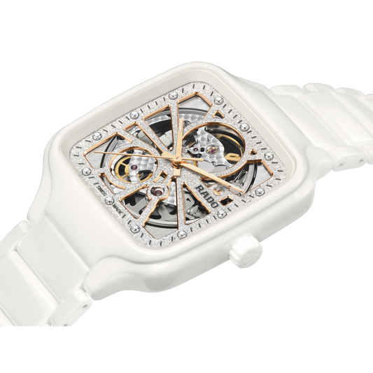 RADO True Square Automatic Open Heart Sparkling 38mm Rhodium Dial Men's Watch R27073722