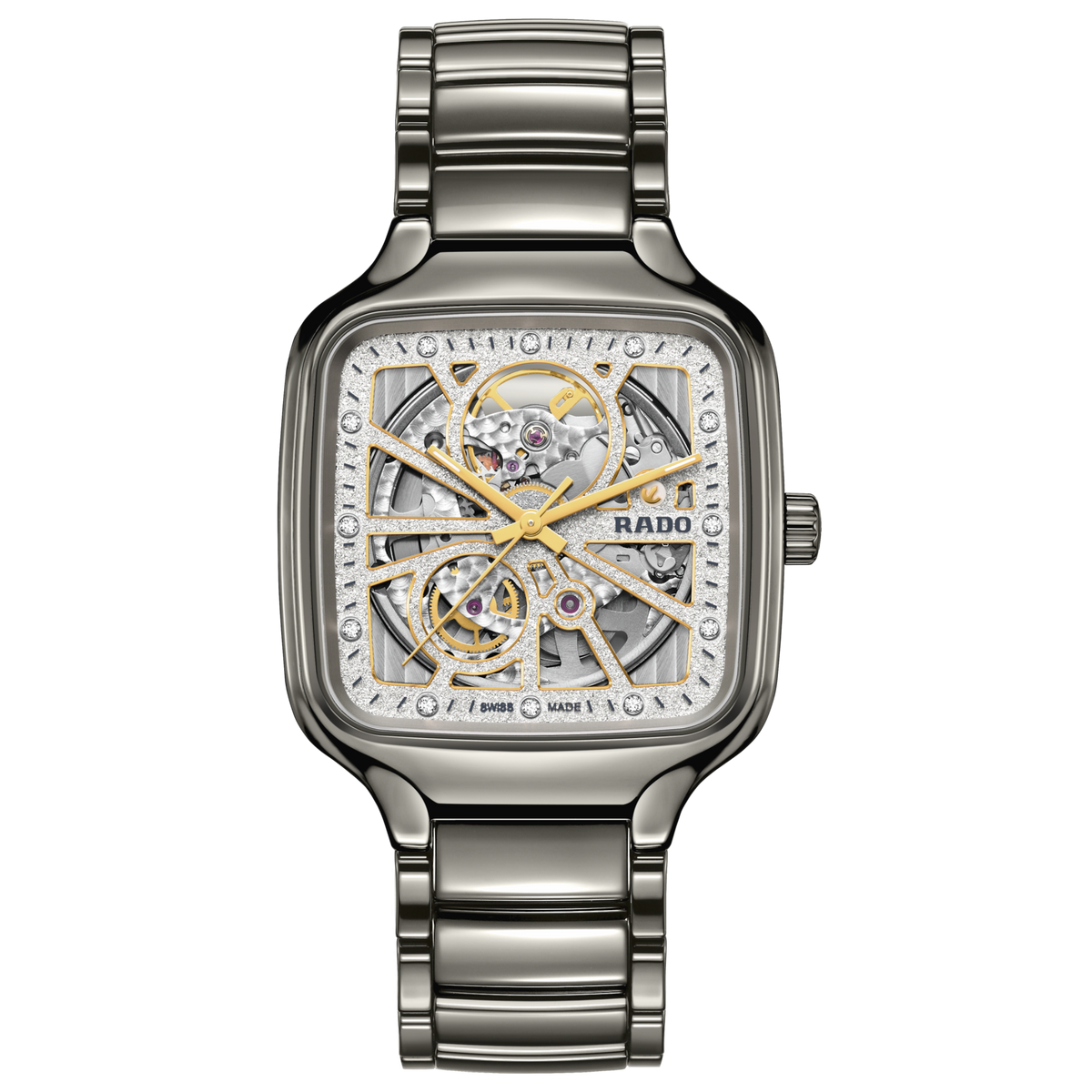 RADO True Square Automatic Open Heart Sparkling 38mm Rhodium Dial Men's Watch R27083722