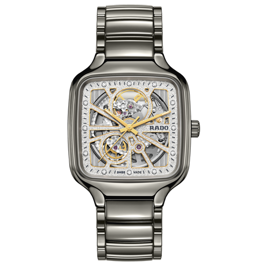 RADO True Square Automatic Open Heart Sparkling 38mm Rhodium Dial Men's Watch R27083722