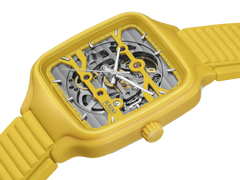 RADO True Square Automatic Skeleton Yellow Ceramic 38mm Men's Watch R27177255