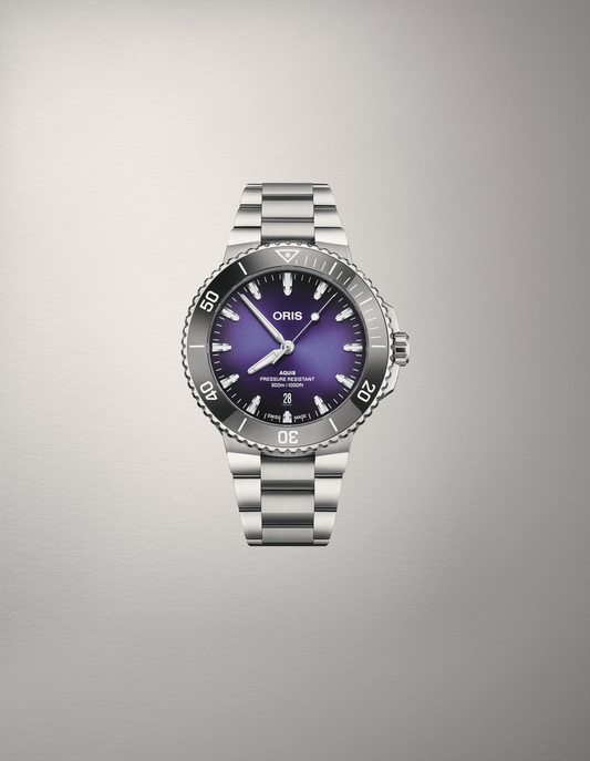 Oris Aquis Date Taste of Summer 43.5mm Purple Dial Men's Watch 01 733 7789 4158-07 8 23 04PEB