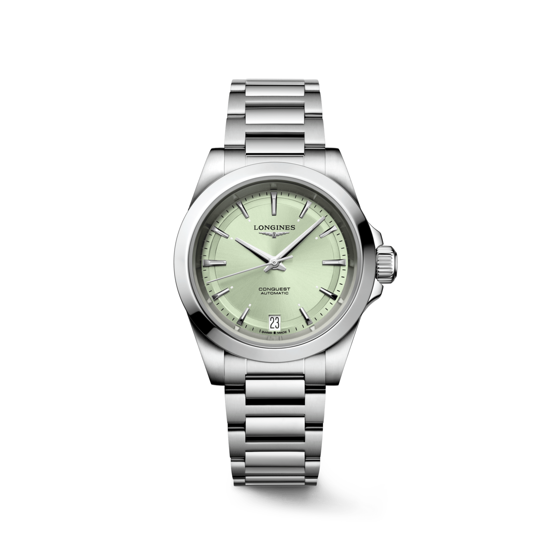 Longines Conquest 34mm Light Green Dial Steel Women's Watch L34304026