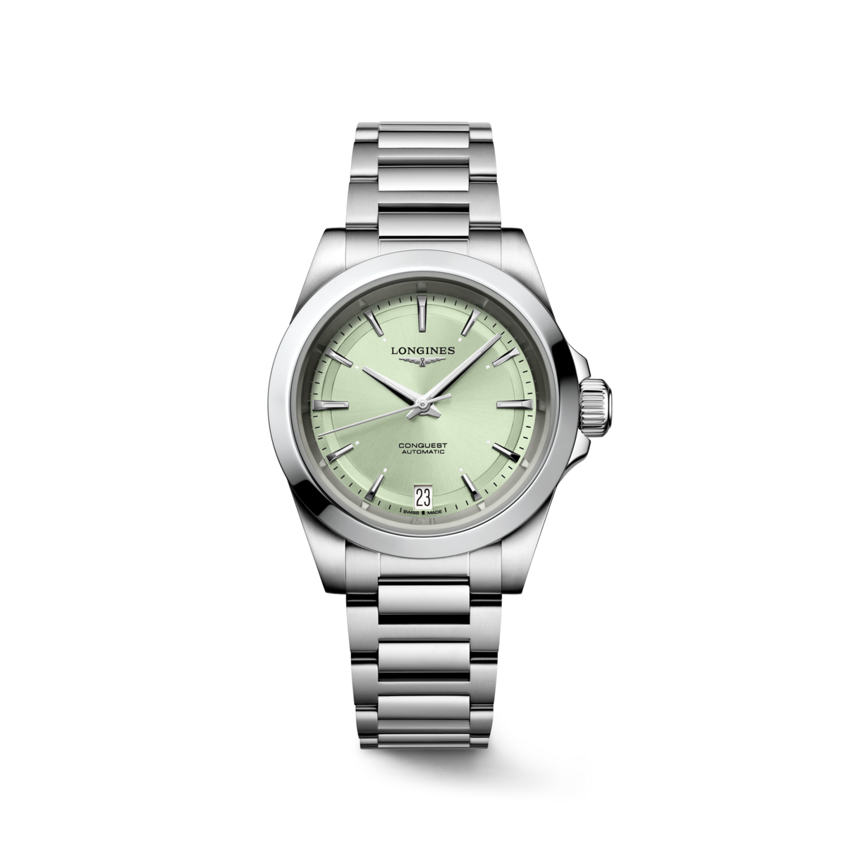 Longines Conquest 34mm Light Green Dial Steel Women's Watch L34304026