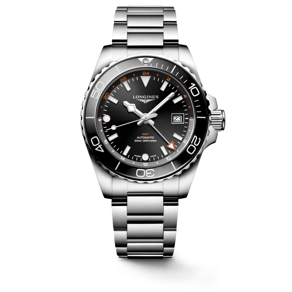 Longines HydroConquest GMT 41mm Black Dial Steel Men's Watch
