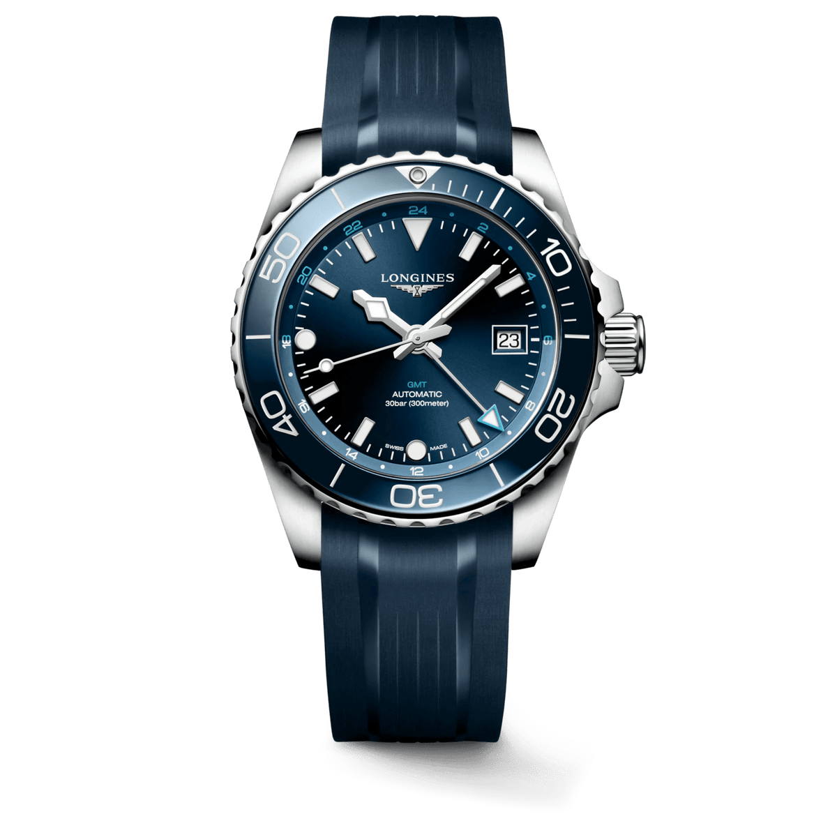 Longines HydroConquest GMT 41mm Blue Rubber Men's Watch L37904969