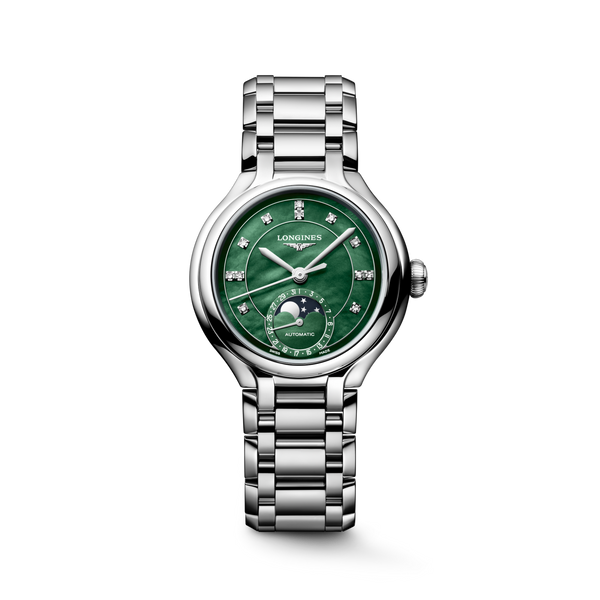 月　hna⑥ Longines PrimaLuna Moonphase 34mm Green Mother of Pearl Dial Women's W