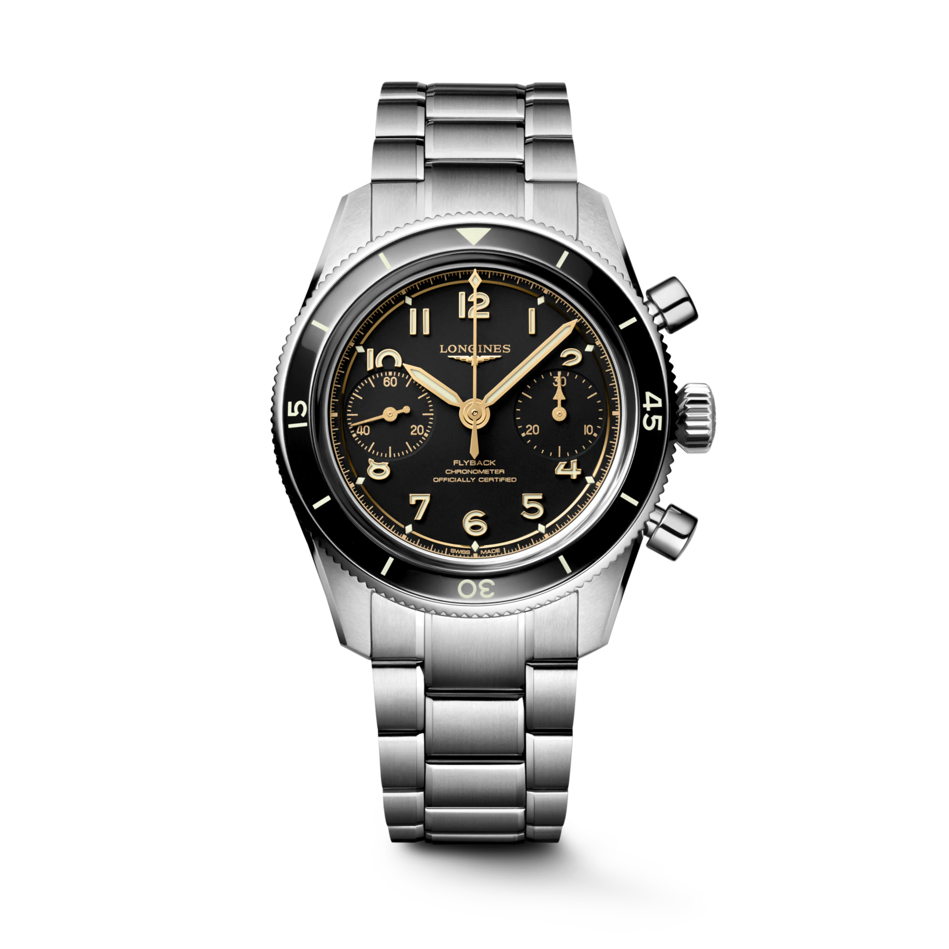 Longines Spirit Pilot Flyback 39.5mm Black Matt Dial Men's Watch L37214536