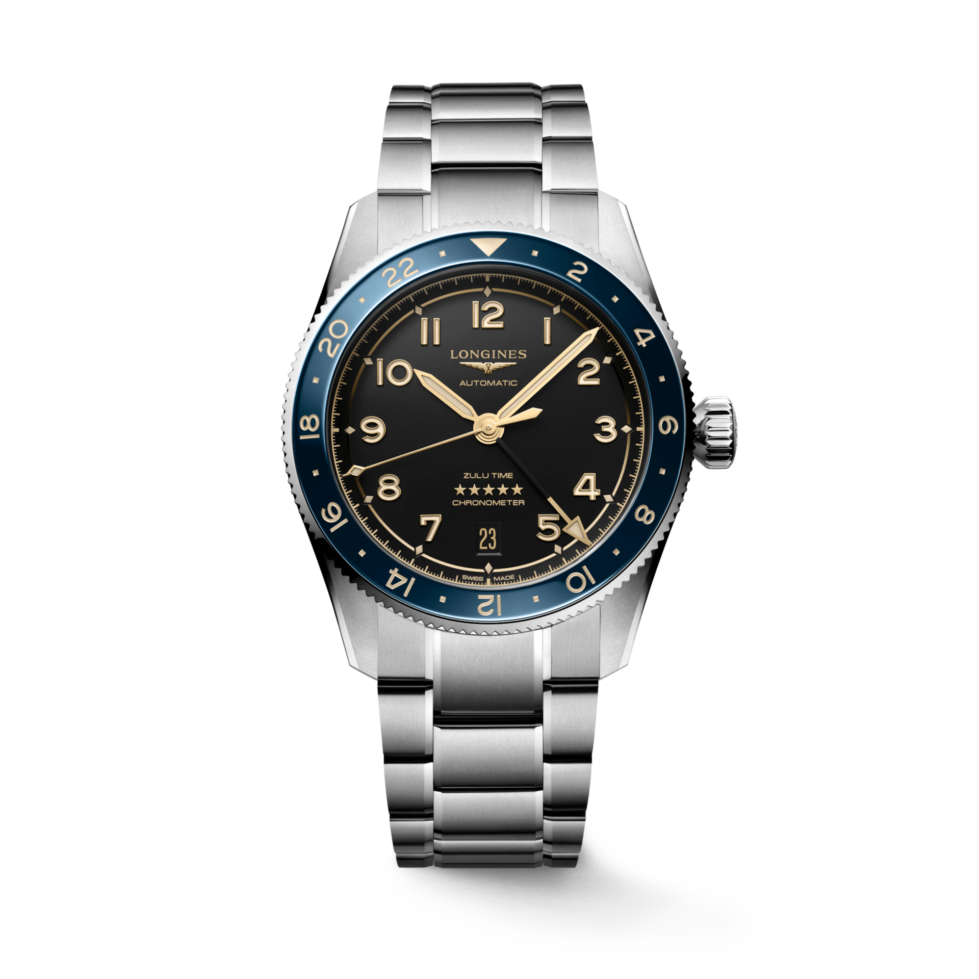 Longines Spirit Zulu Time 39mm Anthracite Dial Men's Watch L38024606