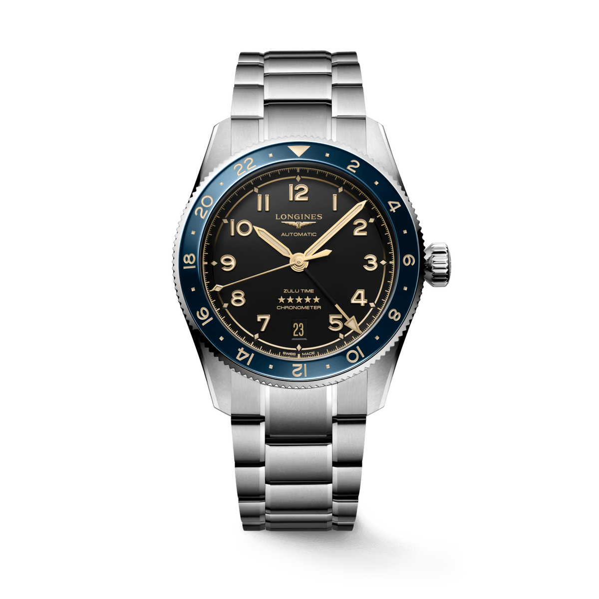 Longines Spirit Zulu Time 39mm Anthracite Dial Men's Watch L38024606