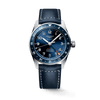 Longines Spirit Zulu Time 39mm Blue Dial GMT Leather Men's Watch L38024932