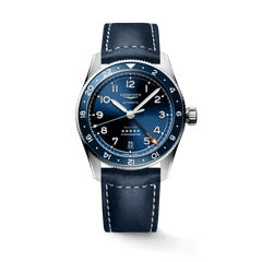 Longines Spirit Zulu Time 39mm Blue Dial GMT Leather Men's Watch L38024932
