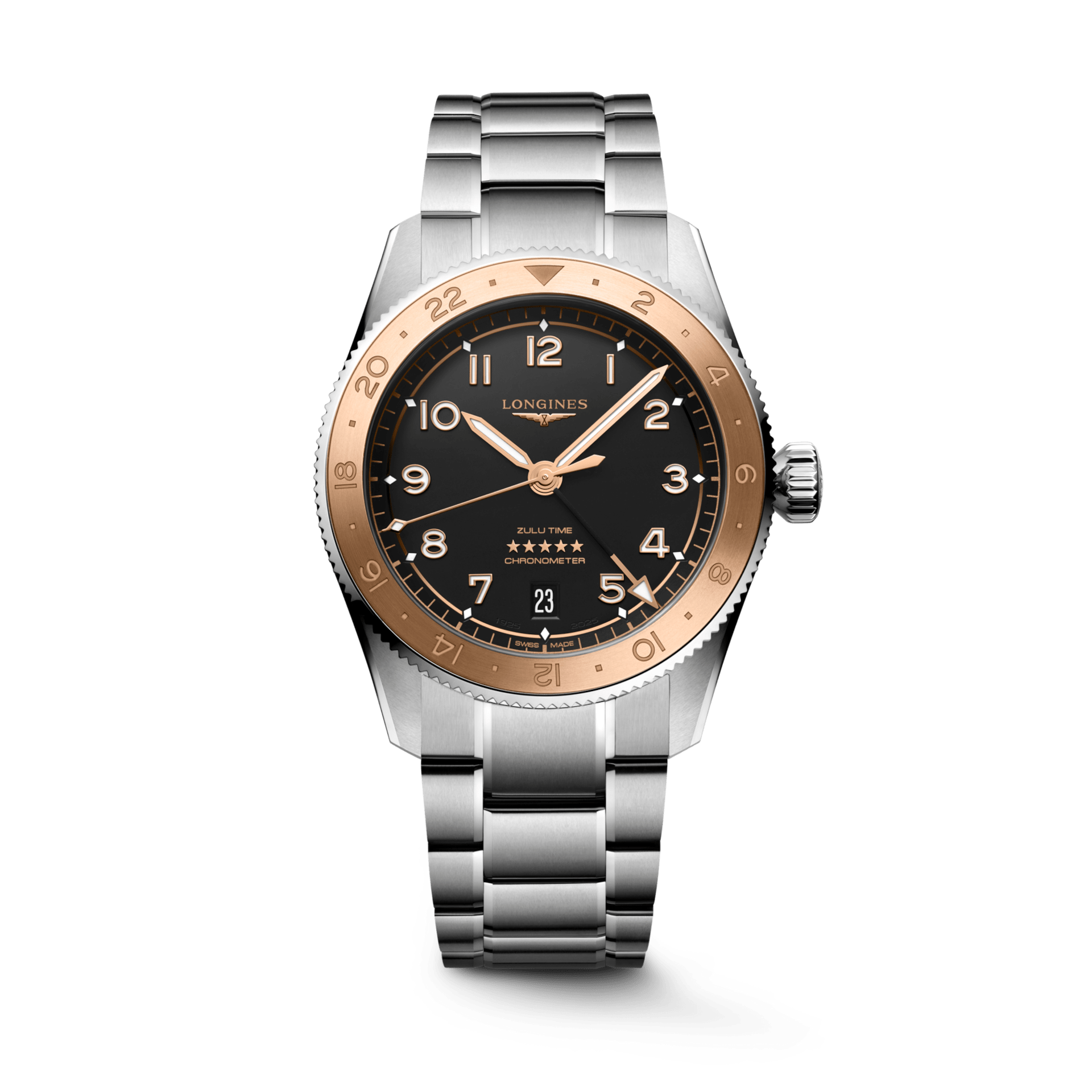 Longines Spirit Zulu Time 1925 39mm Black Matt Dial Men's Watch L38035536