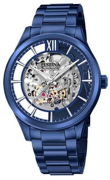 Festina Automatic 43mm Blue IP Skeleton Dial Men's Watch F20631/1