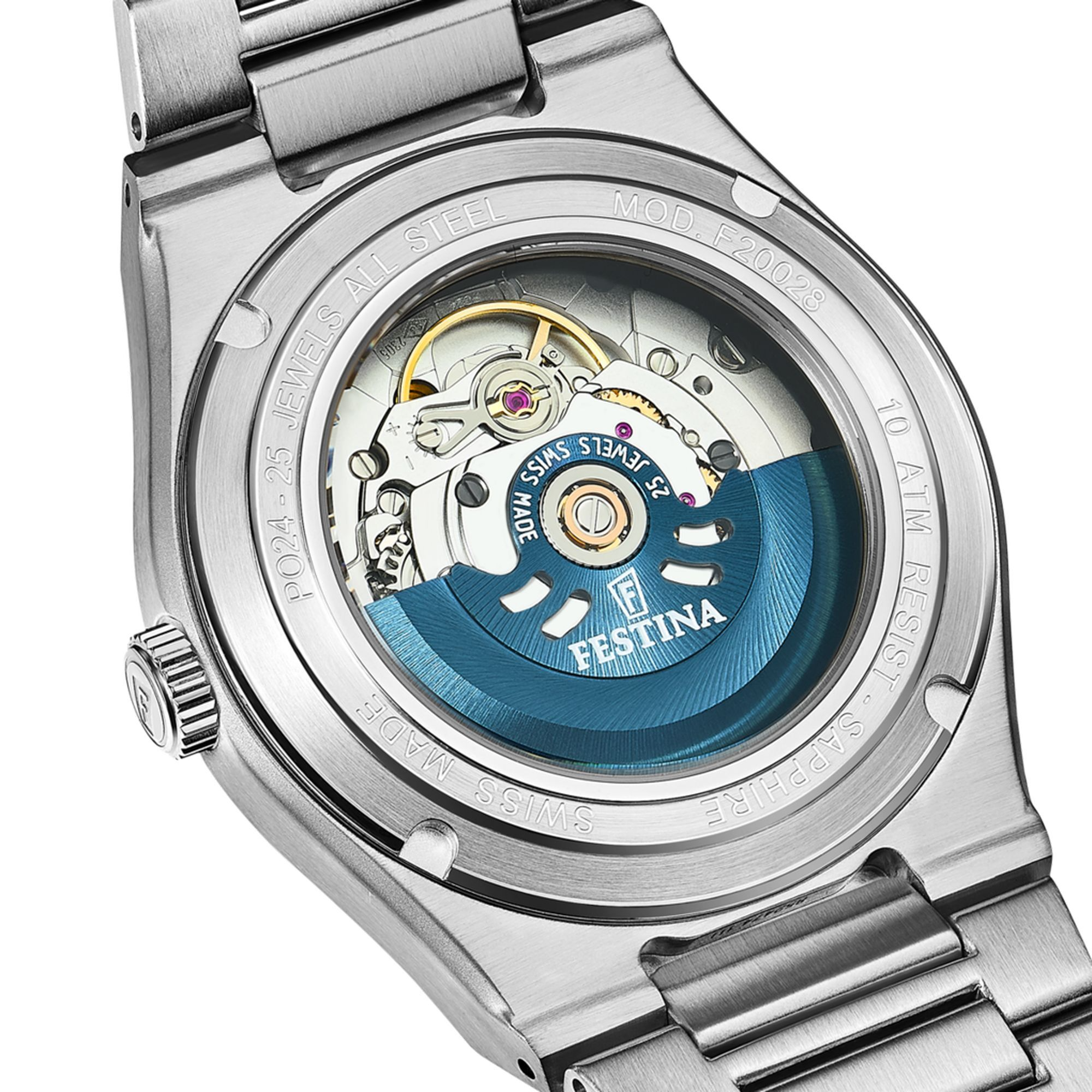 Festina Swiss Made 40mm My Swiss Time Silver Dial Men's Watch F20028/1