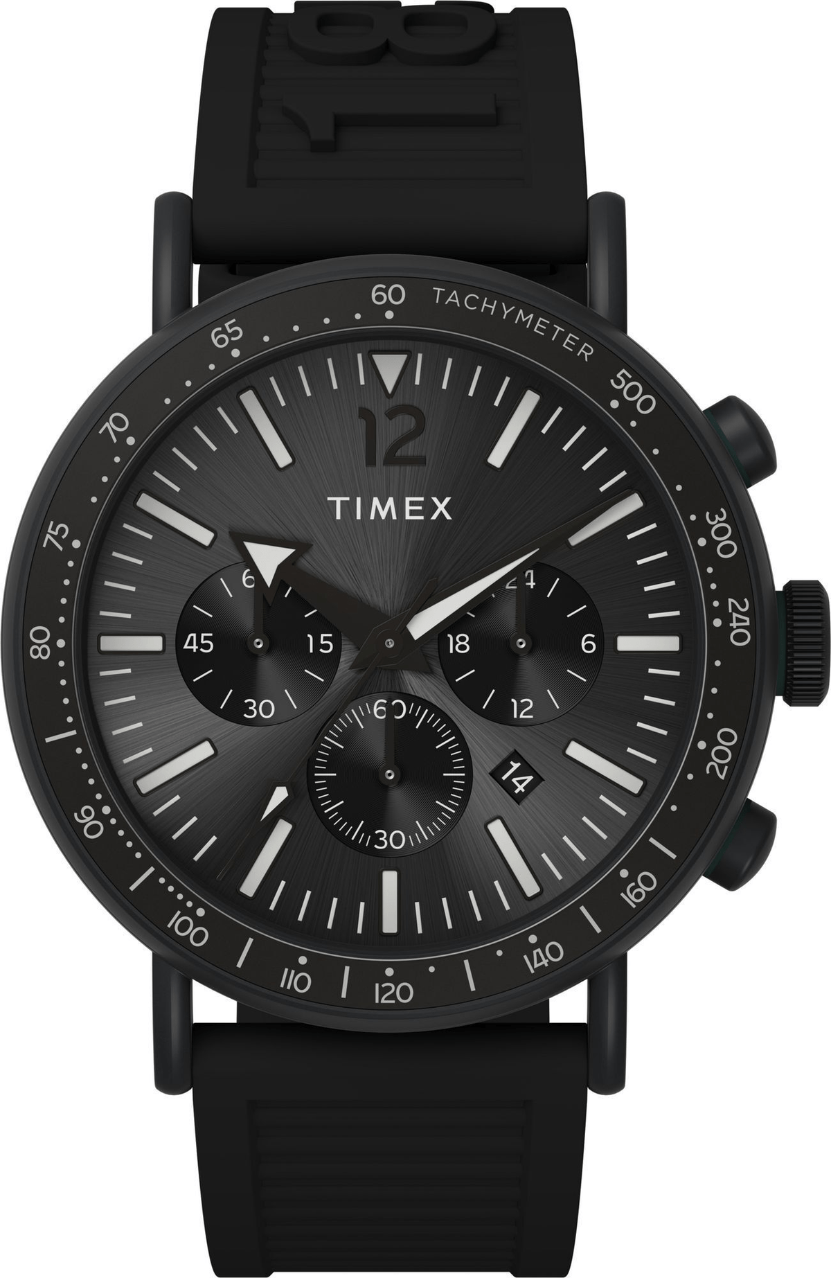 Timex Standard Tachymeter Chronograph 43mm Black Strap Men's Watch TW2V71900